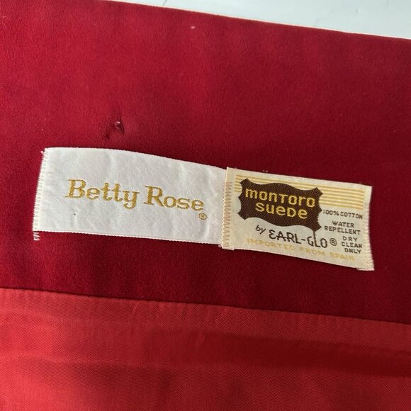 Vtg BETTY ROSE MONTORO SUEDE By EARL GLO Women Coat Pockets Red XL ?! Flaw Read - Picture 11 of 15